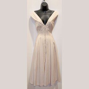 By Anthropologie Sleeveless V-Neck Corset Midi Dress